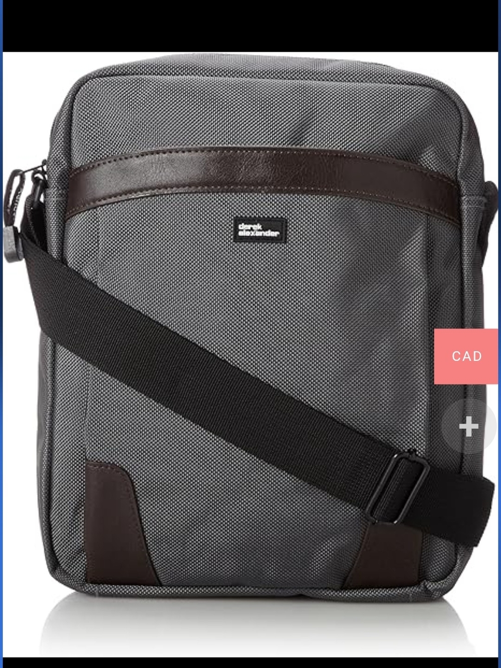 Derek Alexander North/South Top Zip Shoulder Bag Black